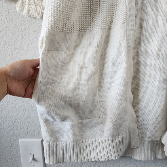 Lululemon Easy Embrace Wrap Open Front Cotton Knit Longline Cardigan White M/L - Picture 8 of 15